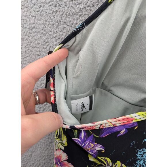 *NEW* Speedo Women's Swimsuit One Piece V-Neck Halter Contemporary Cut sz 8 - Picture 4 of 9